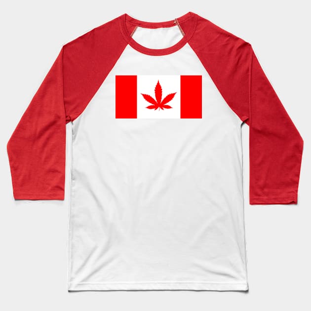 Canadian Flag Marijuana Baseball T-Shirt by Estudio3e